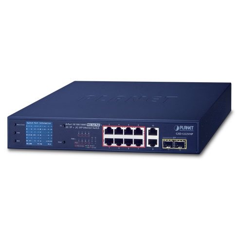   Switch   Switch 8x Giga PoE at 120W + 2 combo Giga/SFP LCD GSD-1222VHP