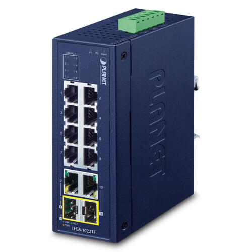   Switch   Switch indus IFGS-1022TF 8x 100Mb + 2SFP -40/+75C