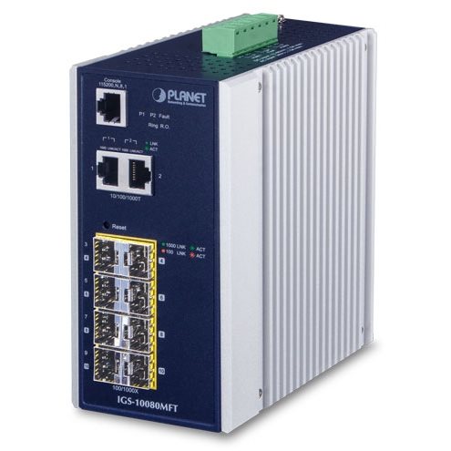   Switch   Switch indus man.IP30 8x SFP +2 Giga RJ45 -40/75 IGS-10080MFT