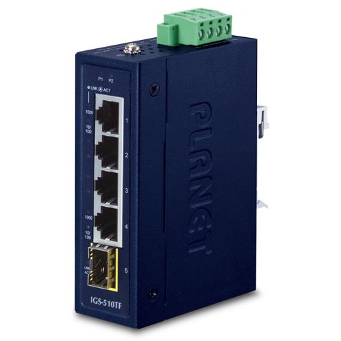   Switch   Switch indus IP30 4 ports Giga + 1 SFP -40/+75C IGS-510TF