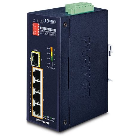   Switch   Switch indus IP30 4x 100Mbits PoE + SFP -40/+75 ISW-514PTF